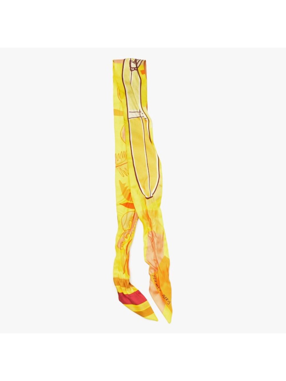 Hermes Twilly Sea Surf and Fun Yellow Multicolor Scarf